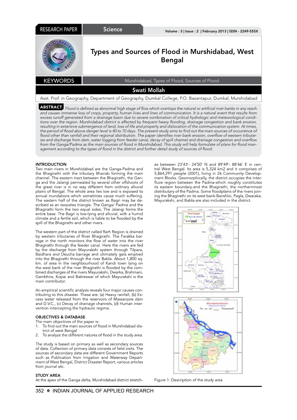 Types and Sources of Flood in Murshidabad, West Bengal