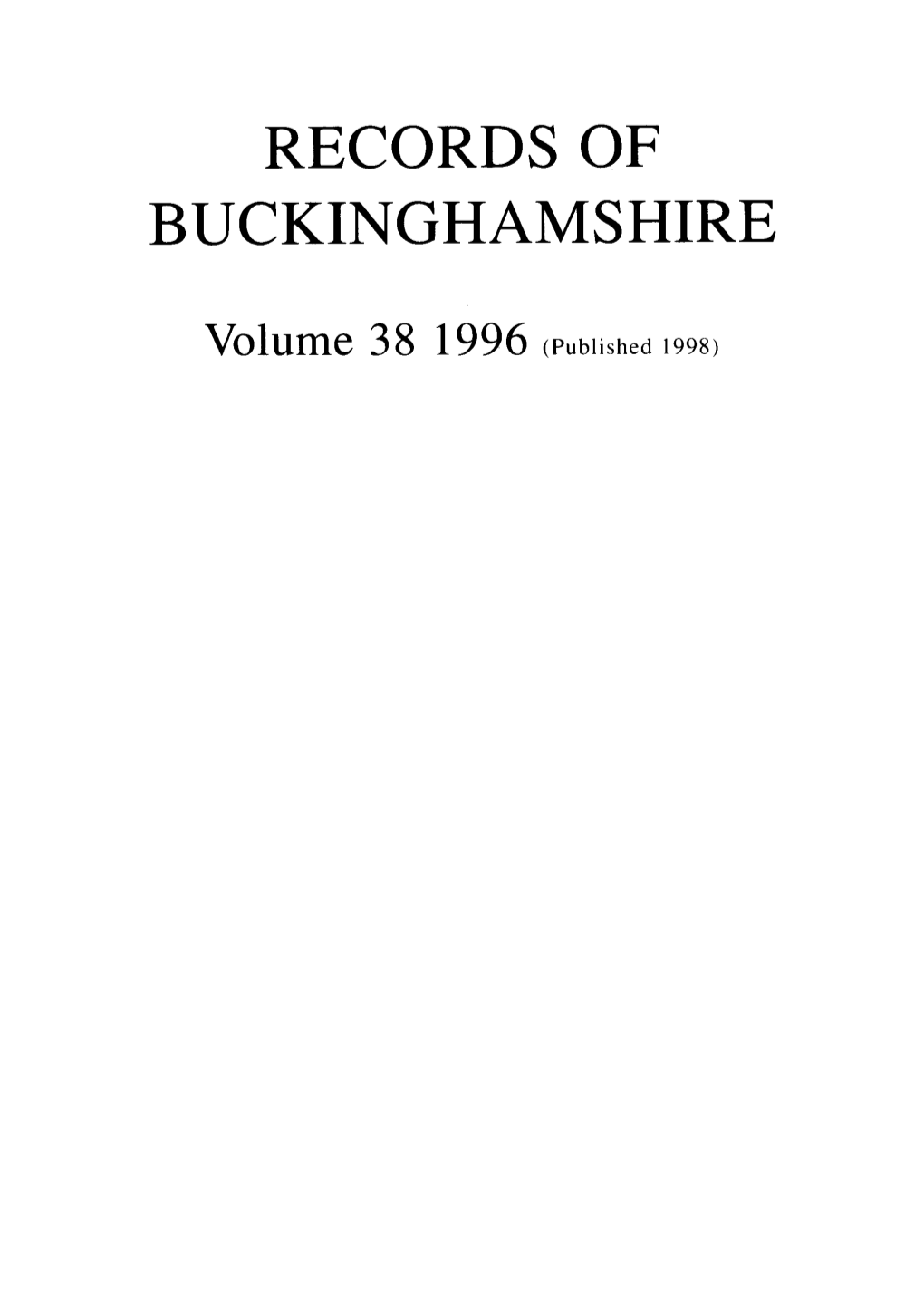 Records of Buckinghamshire