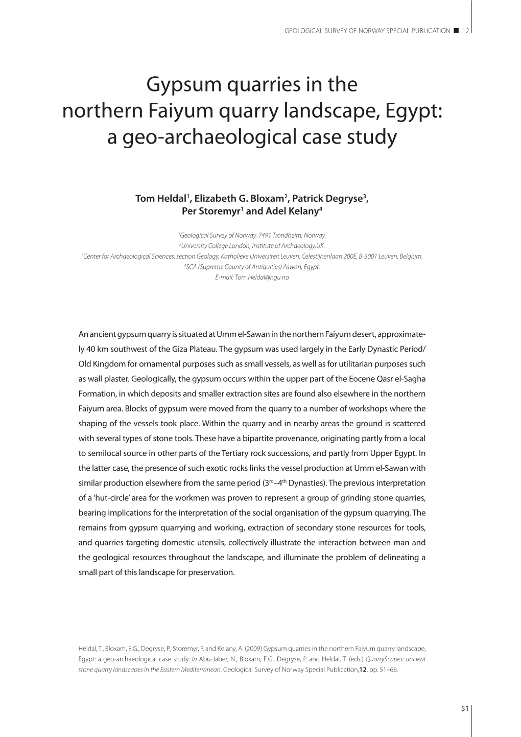 Gypsum Quarries in the Northern Faiyum Quarry Landscape, Egypt: a Geo-Archaeological Case Study