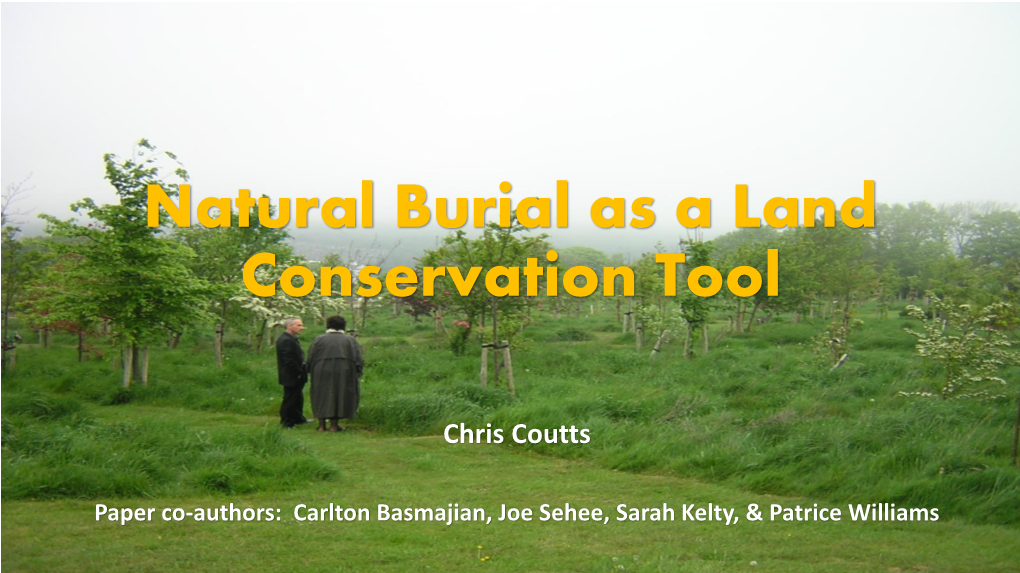 Natural Burial As a Land Conservation Tool