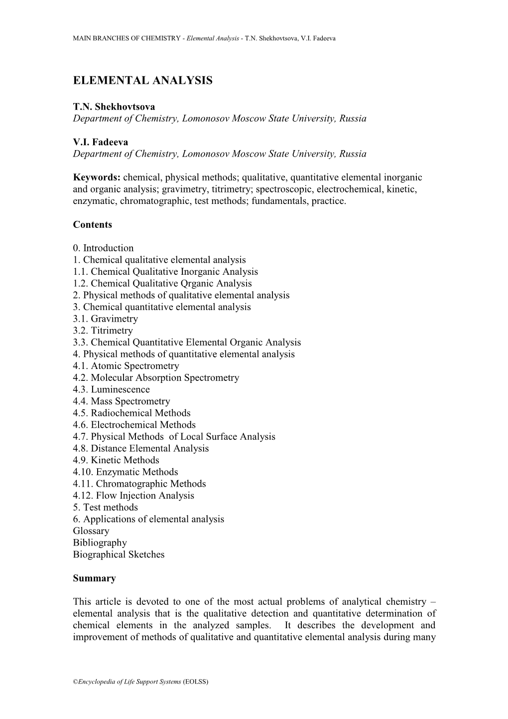 Elemental Analysis - T.N