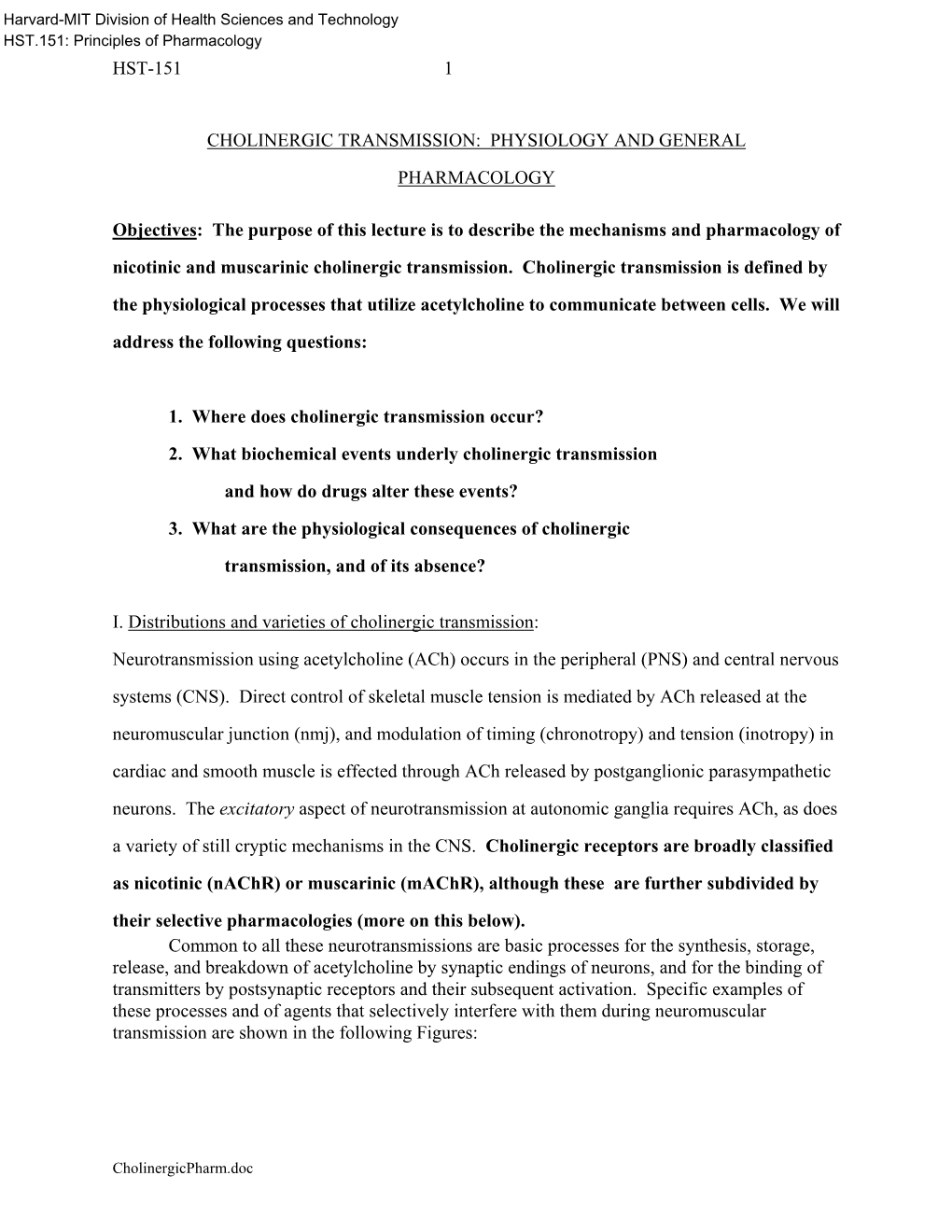 Hst-151 1 Cholinergic Transmission