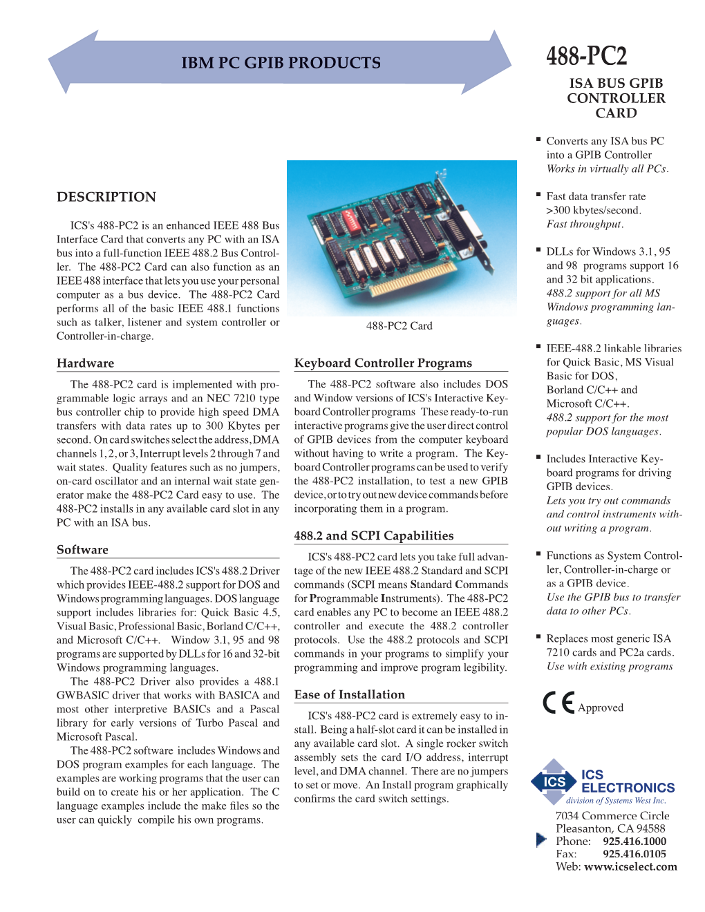 488-Pc2 Isa Bus Gpib Controller Card