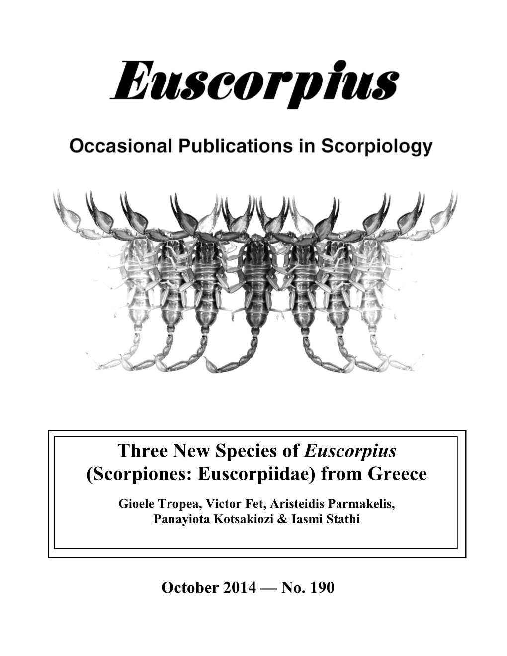 Euscorpius. 2014