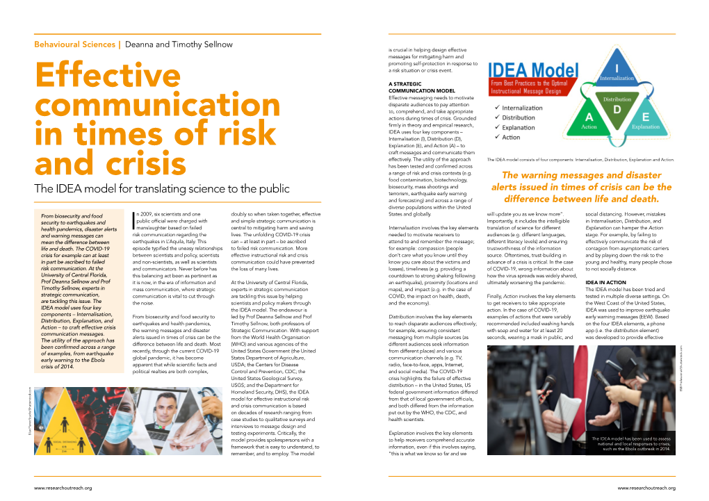 Effective Communication in Times of Risk and Crisis