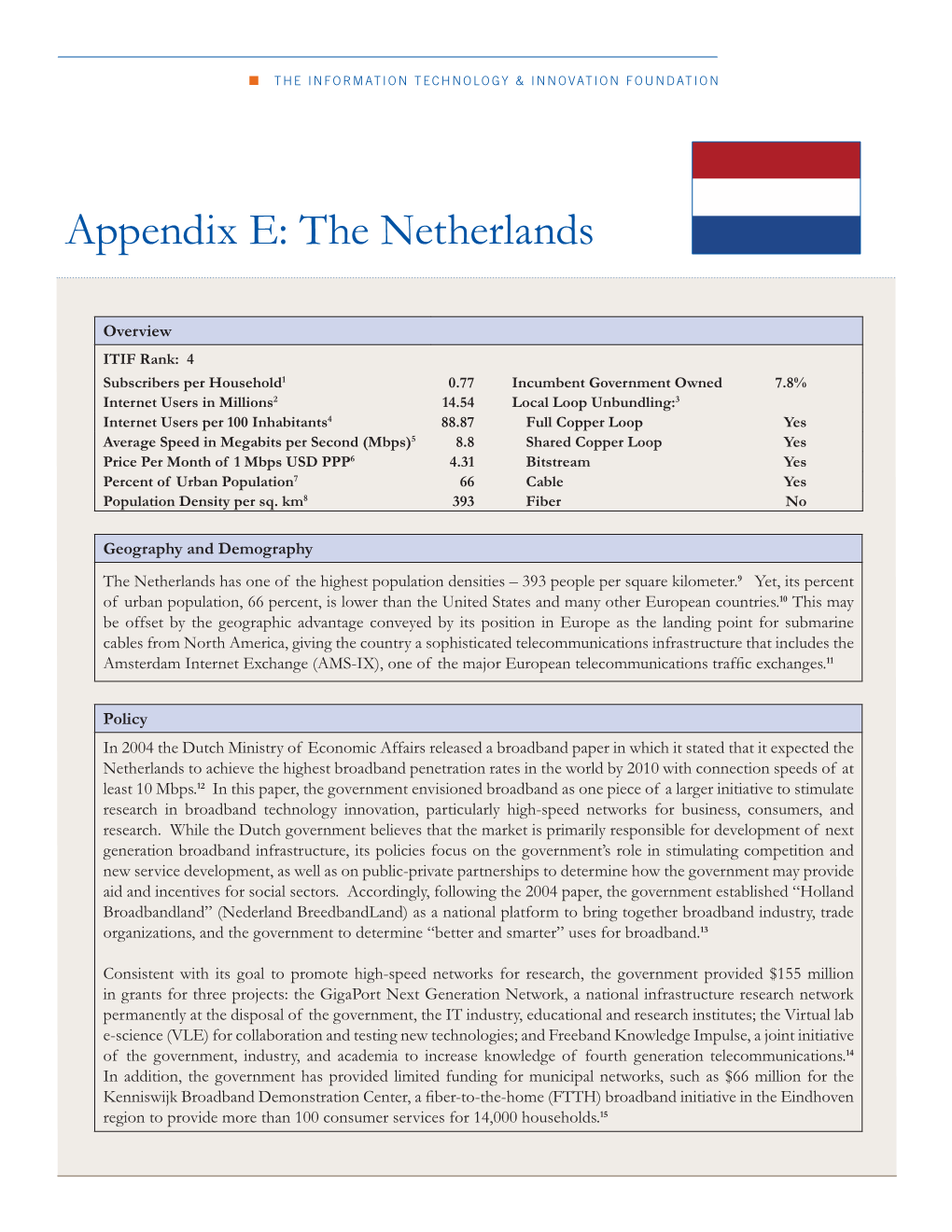 Appendix E: the Netherlands