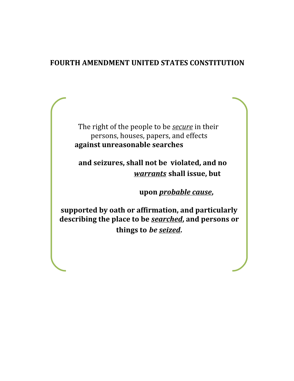 Fourth Amendment United States Constitution