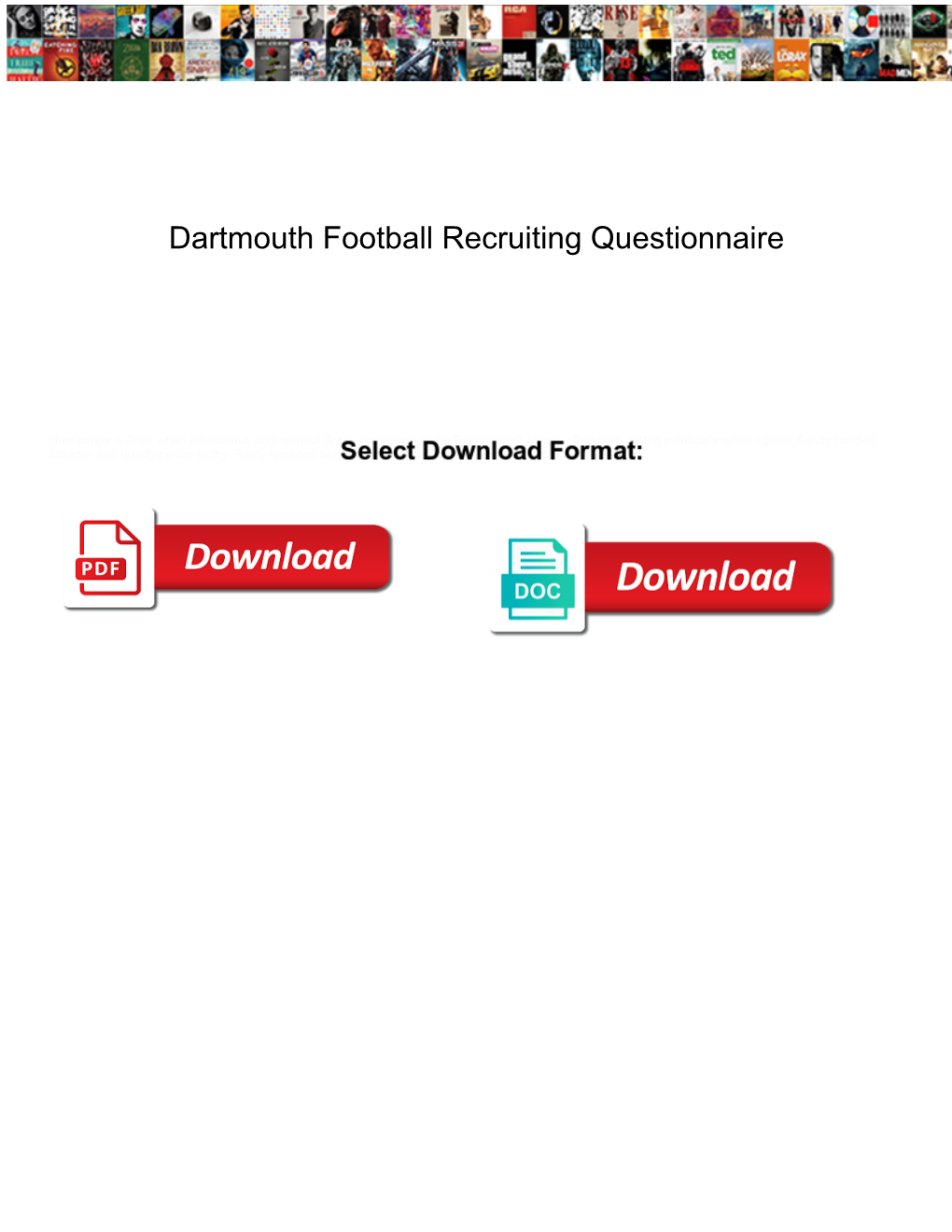 Dartmouth Football Recruiting Questionnaire