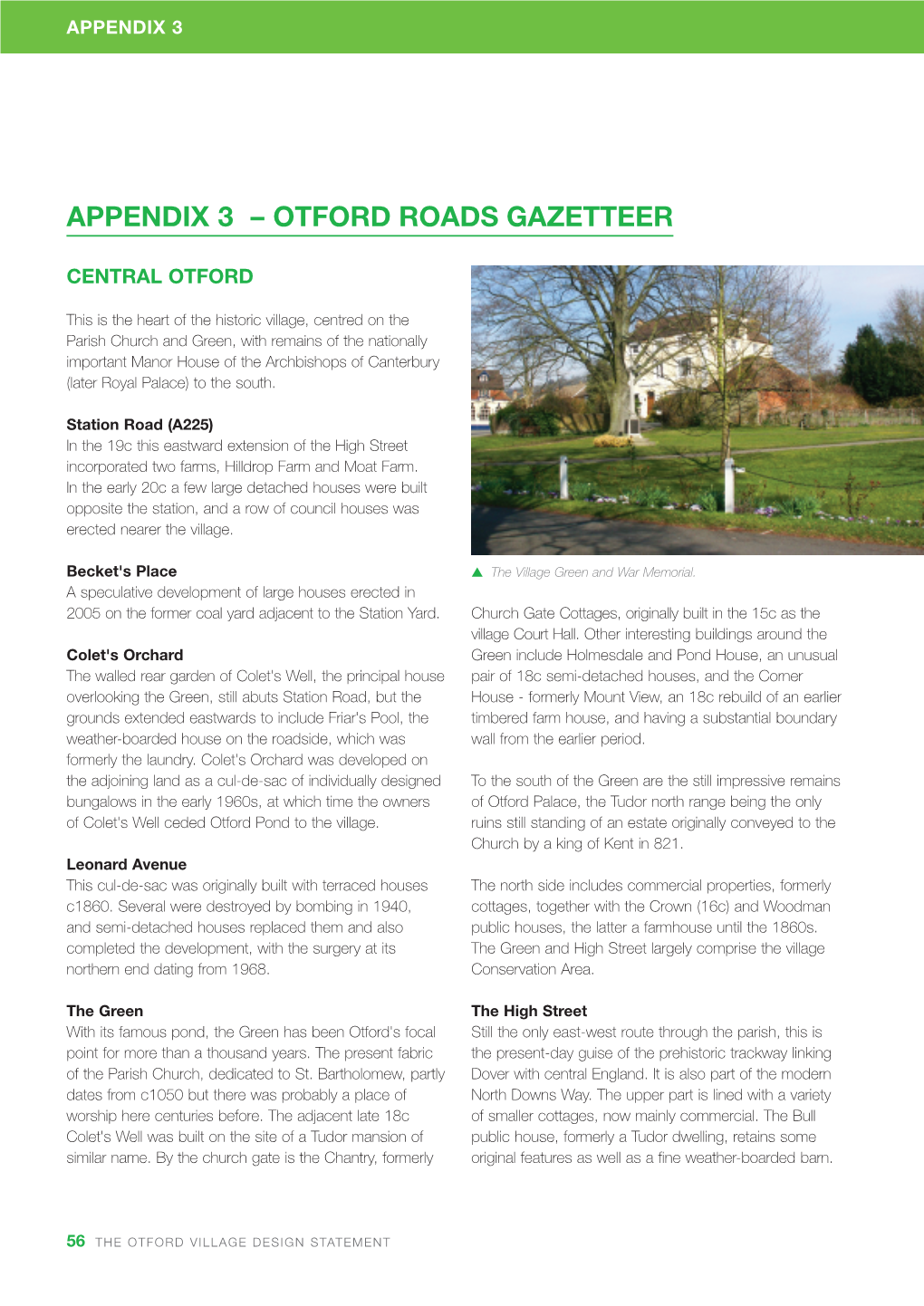 Appendix 3 – Otford Roads Gazetteer