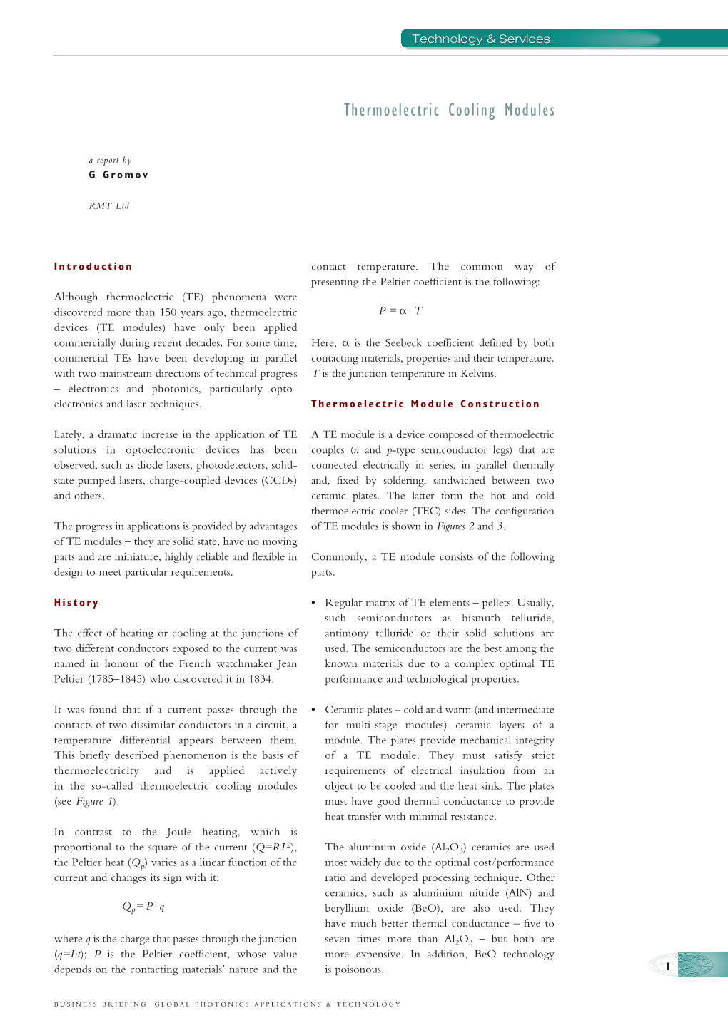 Thermoelectric Cooling Modules