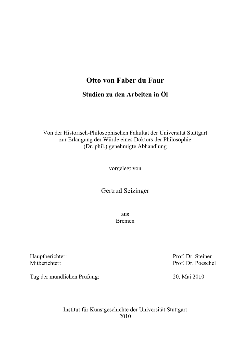 Otto Von Faber Du Faur