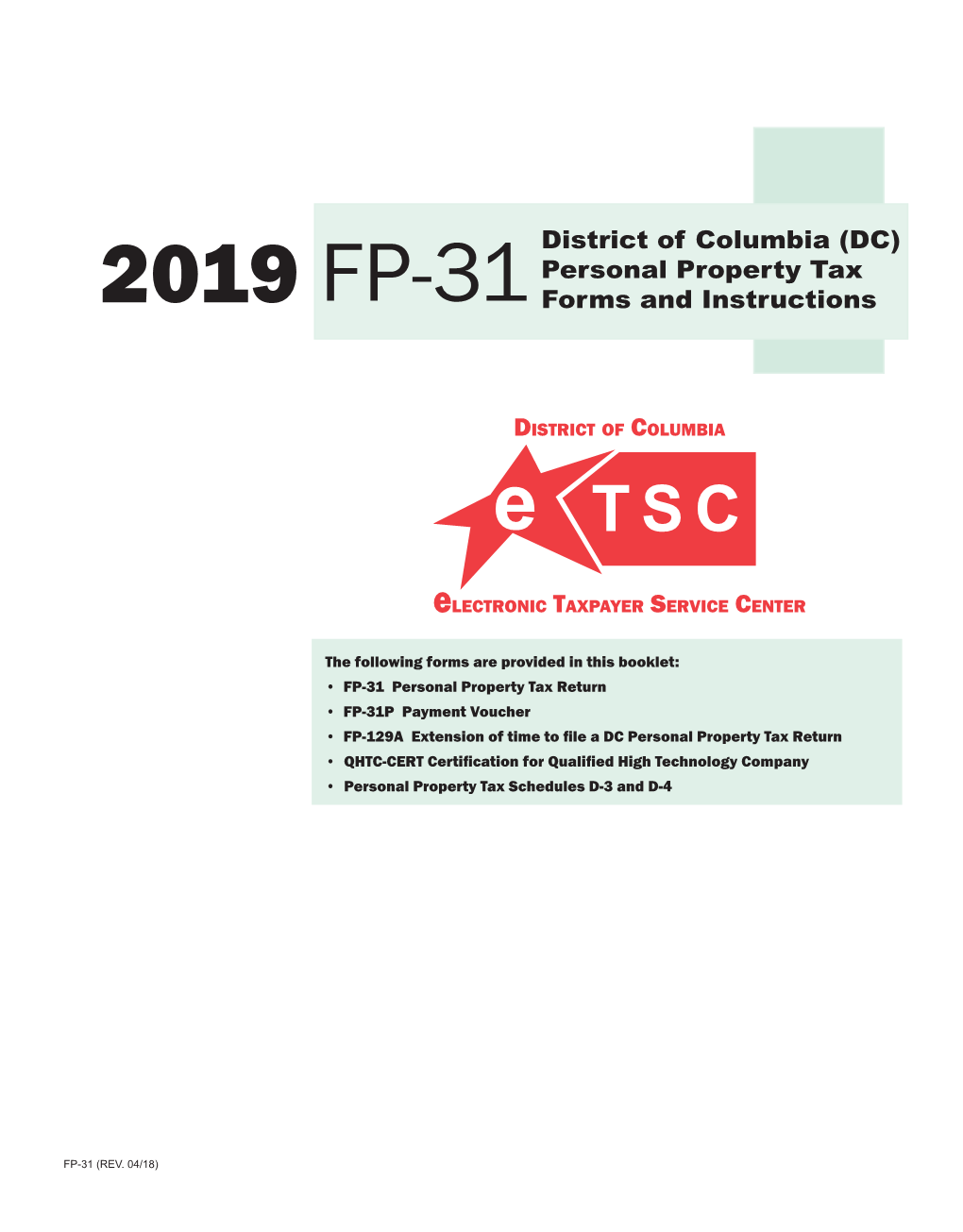 2019 FP-31 Forms and Instructions