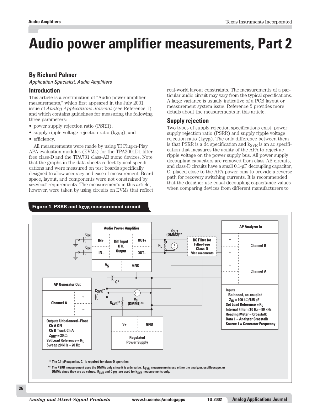 Audio Power Amplifier Measurements, Part 2