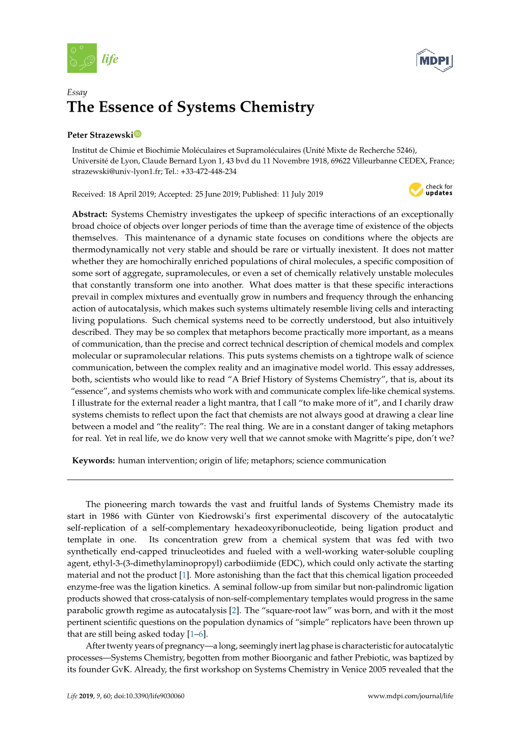 The Essence of Systems Chemistry