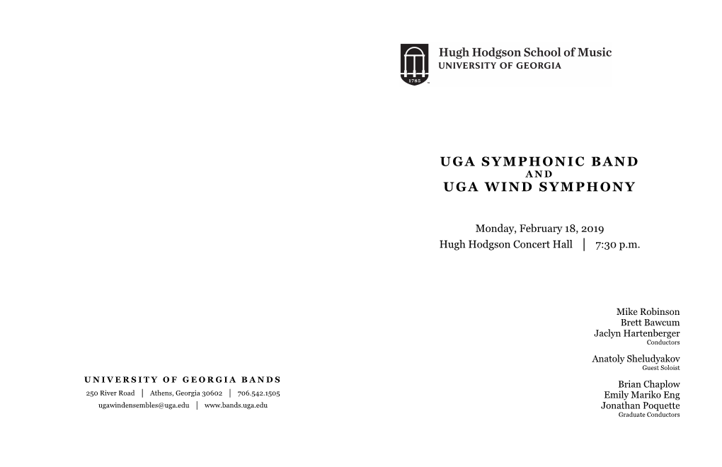 Uga Symphonic Band Uga Wind Symphony