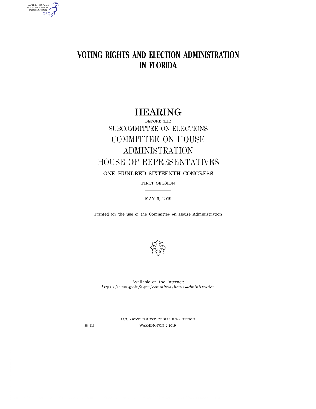 Voting Rights and Election Administration in Florida