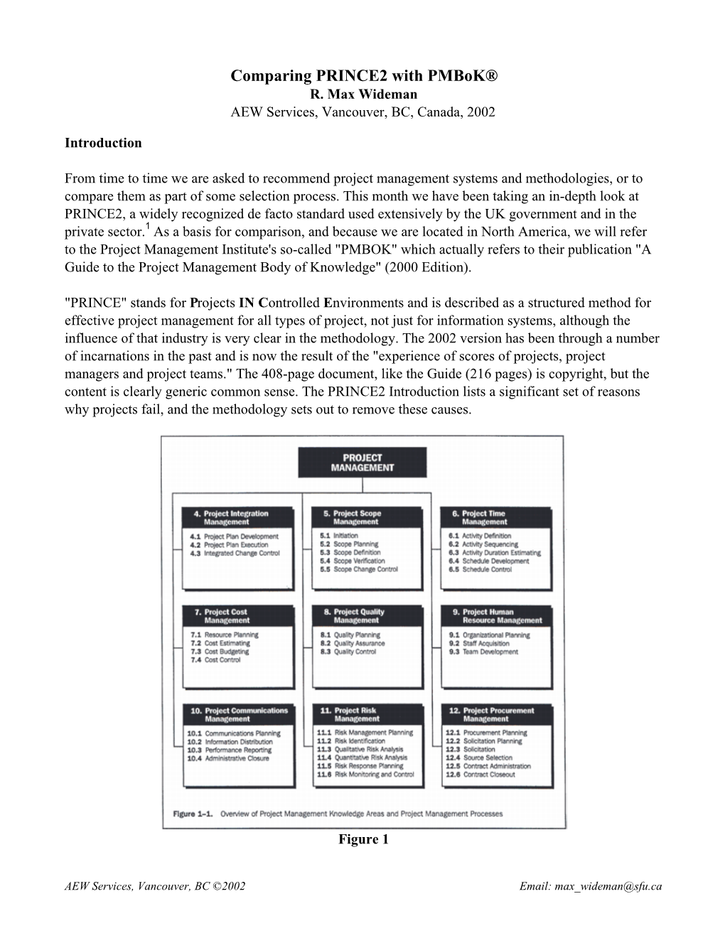 Comparing PRINCE2 with Pmbok® R