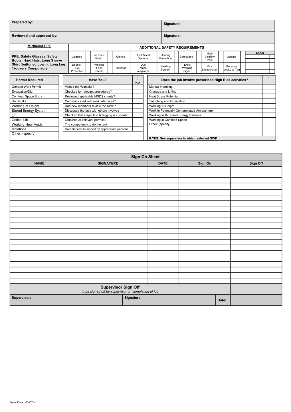 Safe Work Method Statement (Jha)