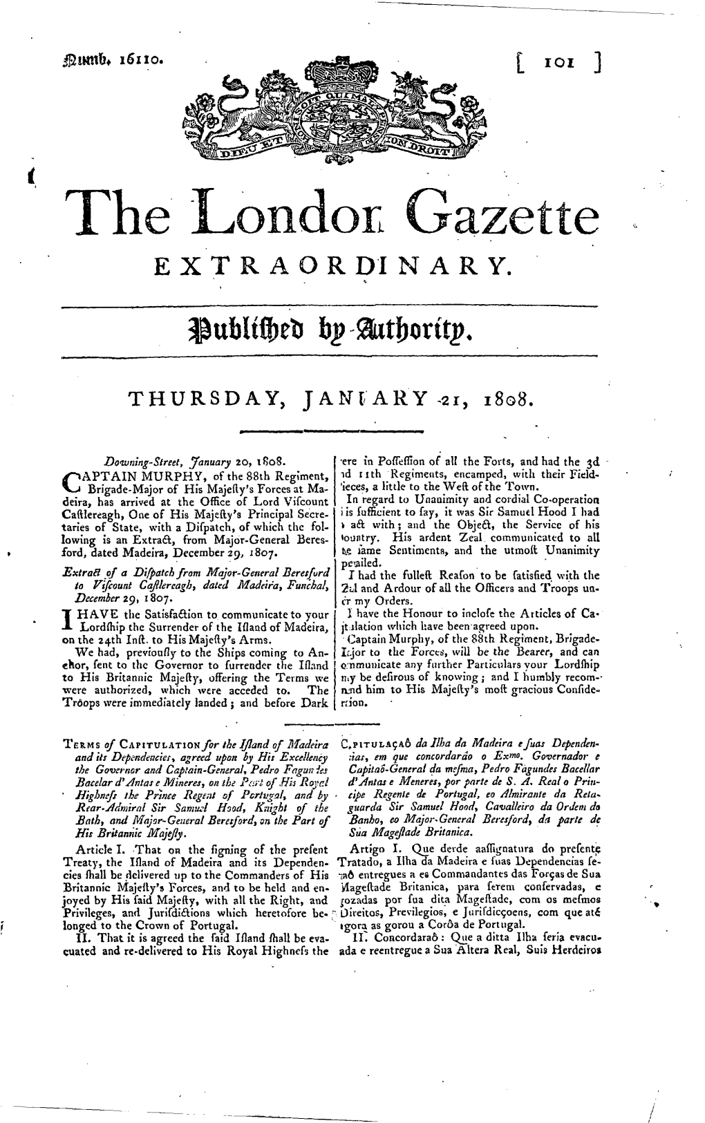 The London Gazette EXTRAORDINARY