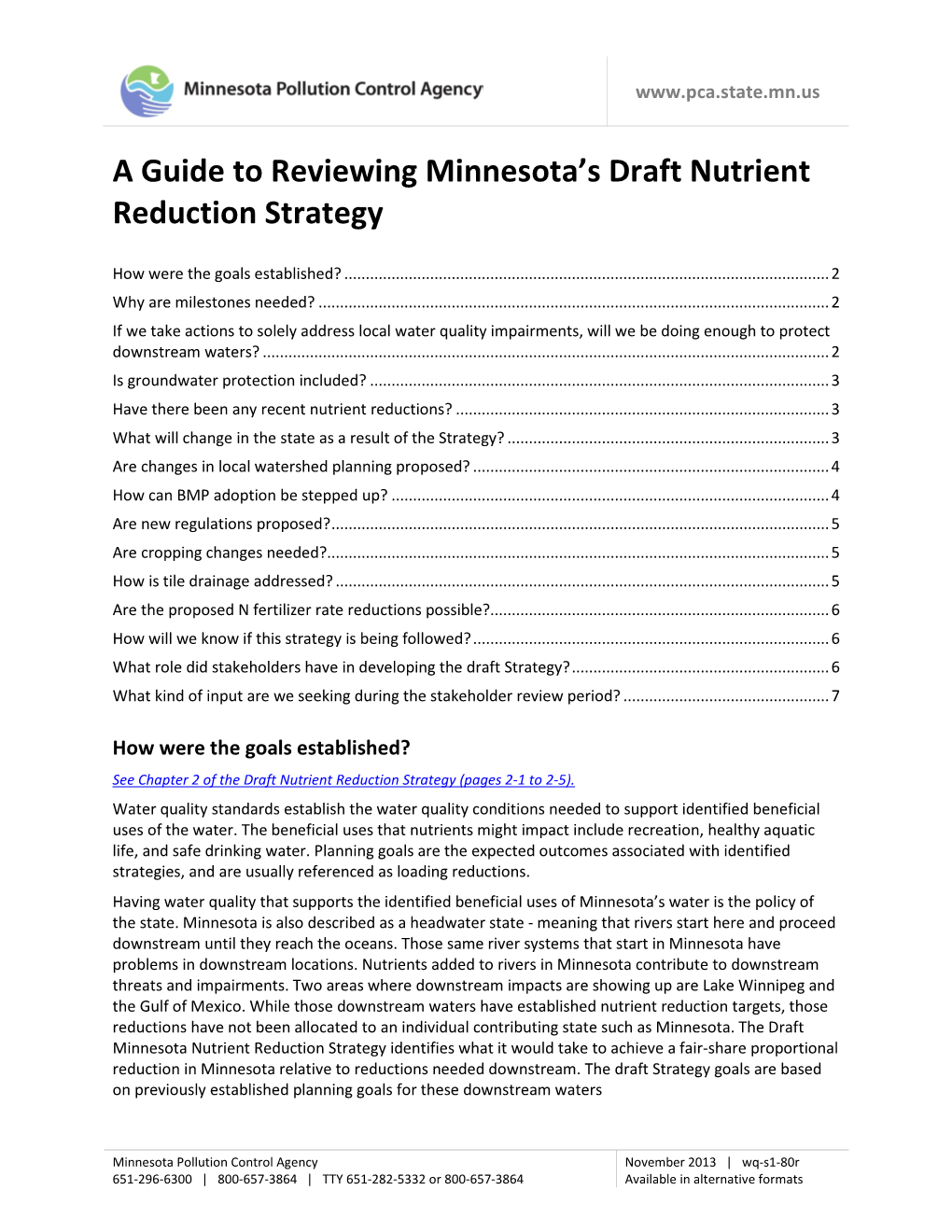 A Guide to Reviewing Minnesota's Draft Nutrient Reduction Strategy