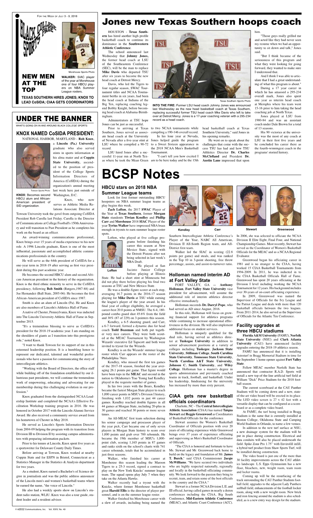 BCSP Notes Organization's Annual Meeting HBCU Stars on 2018 NBA Towson Sports Photo Last Week Here Just Outside of KNOX: Becomes Second Washington, D.C