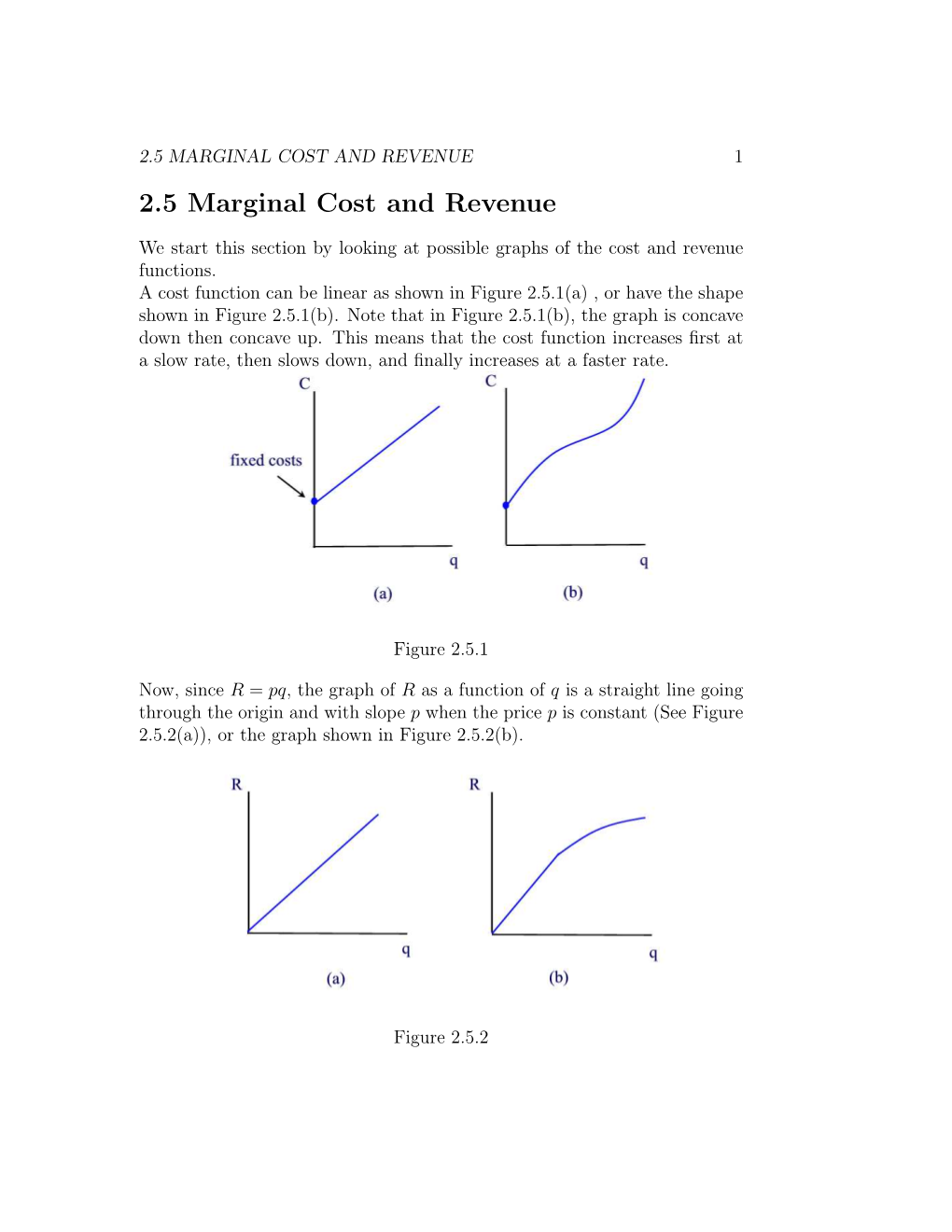 2.5 MARGINAL COST and REVENUE 1 2.5 Marginal Cost and Revenue