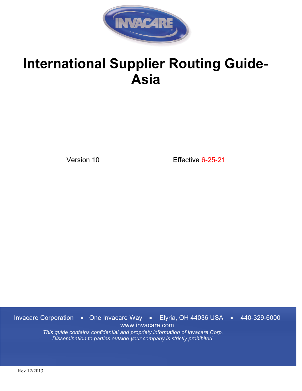 International Supplier Routing Guide