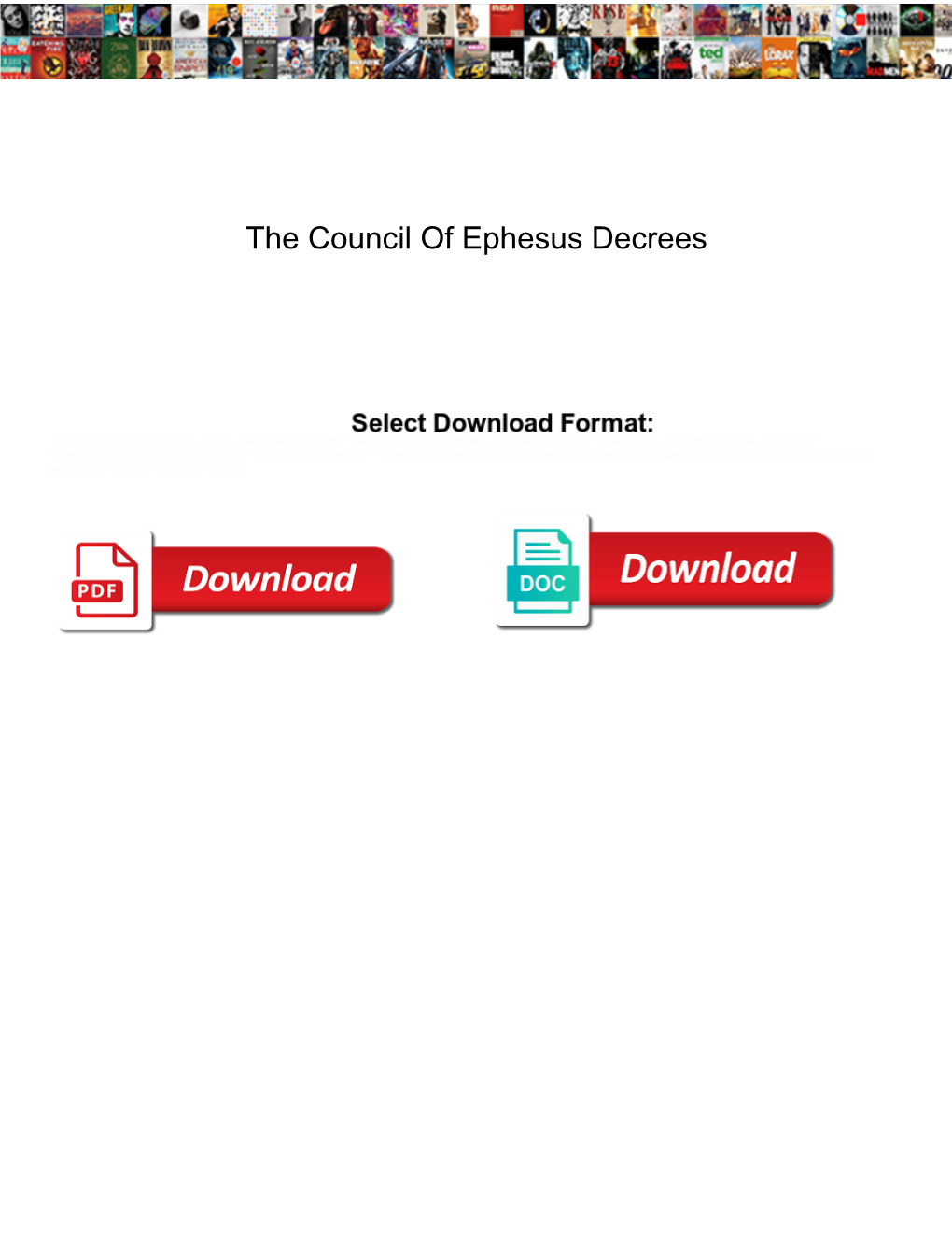 The Council of Ephesus Decrees