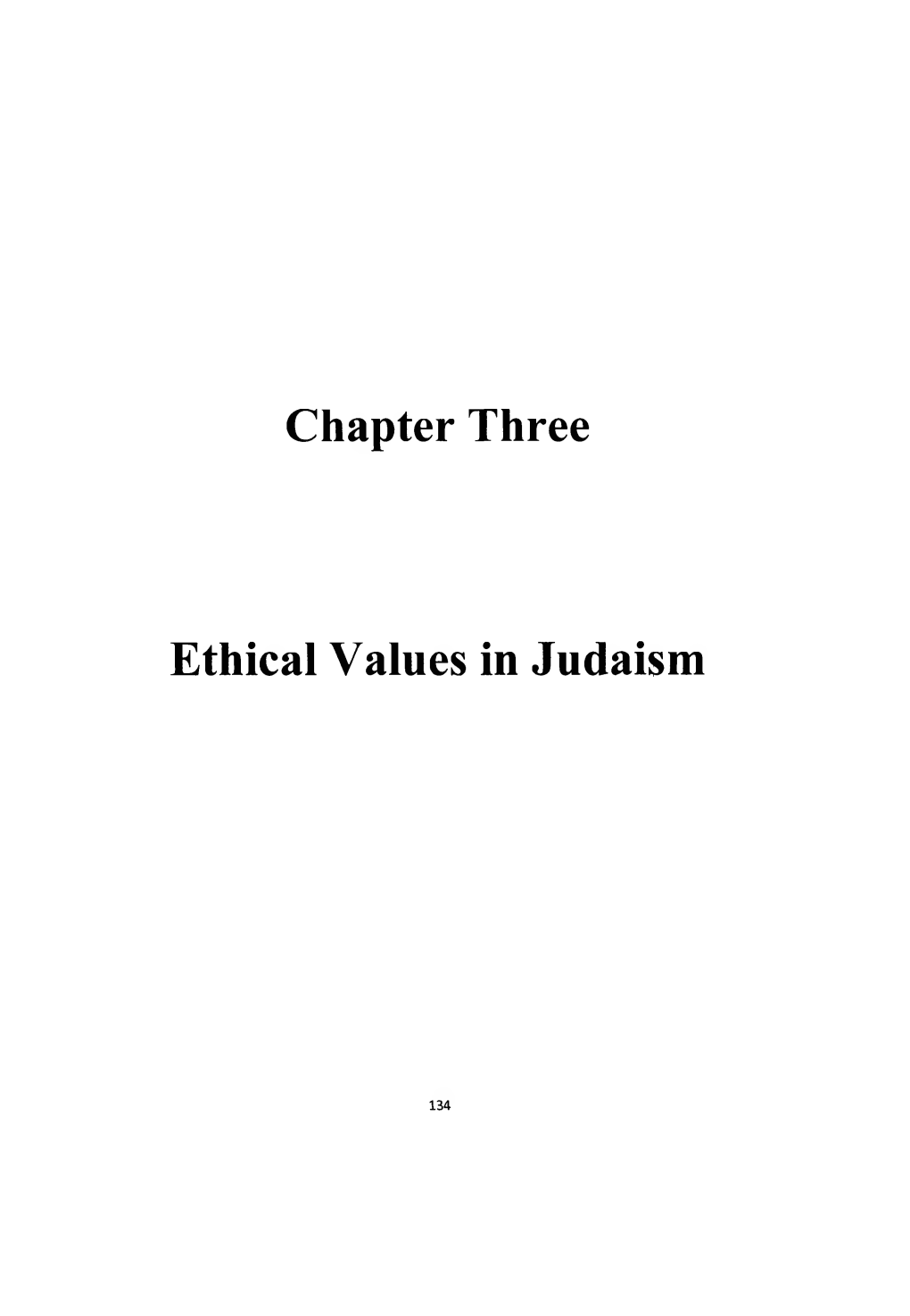 Chapter Three Ethical Values in Judaism