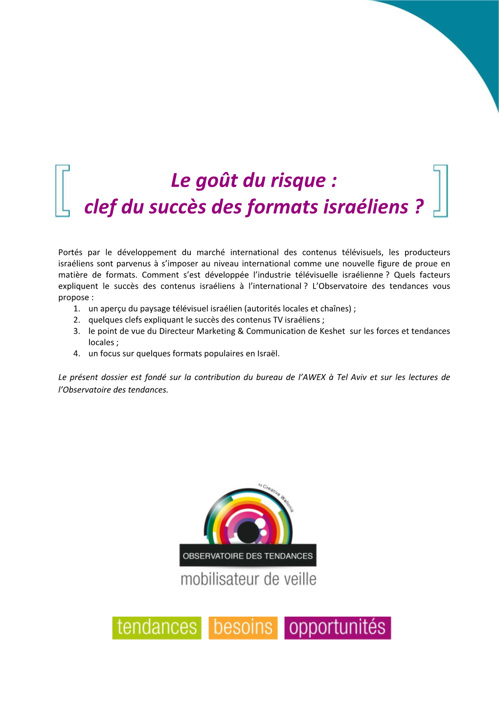 Clé Du Succès Des Formats Israéliens ?.Pdf