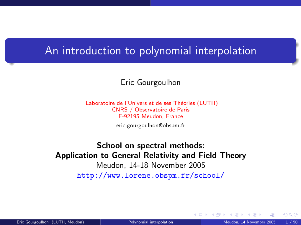 An Introduction to Polynomial Interpolation