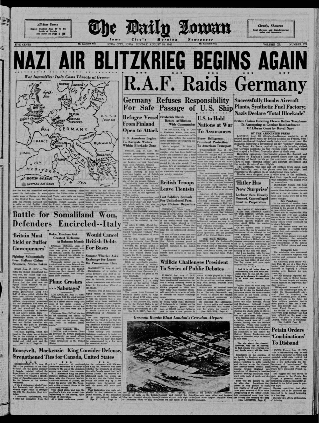 Daily Iowan (Iowa City, Iowa), 1940-08-18