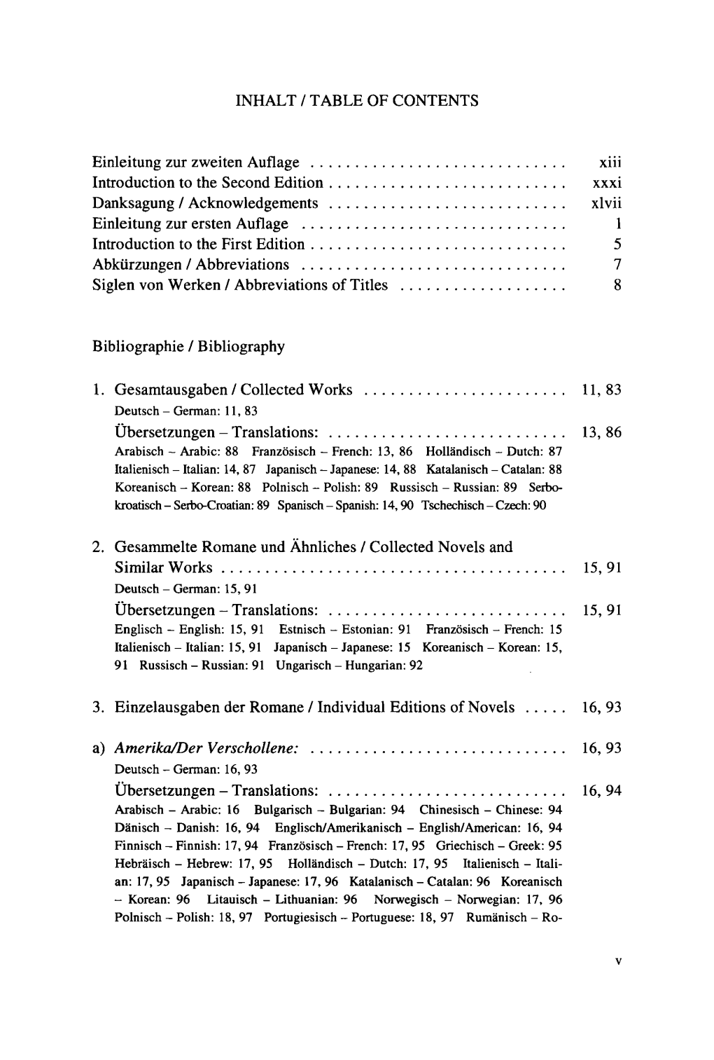 TABLE of CONTENTS Einleitung Zur Zweiten Auflage Xiii