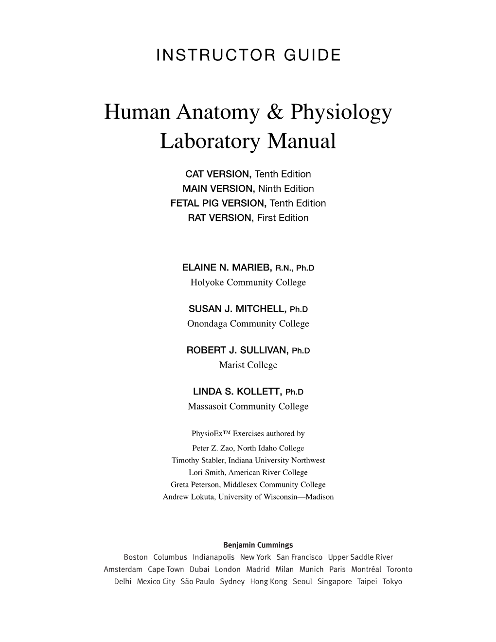 Human Anatomy & Physiology Laboratory Manual