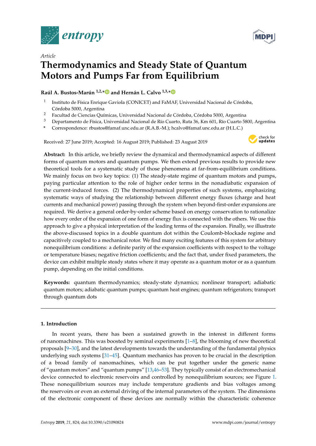 Thermodynamics and Steady State of Quantum Motors and Pumps Far from Equilibrium