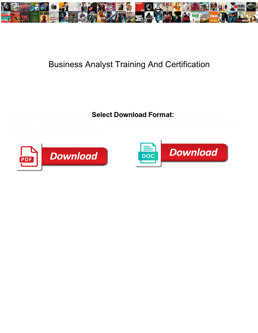 Business Analyst Training and Certification