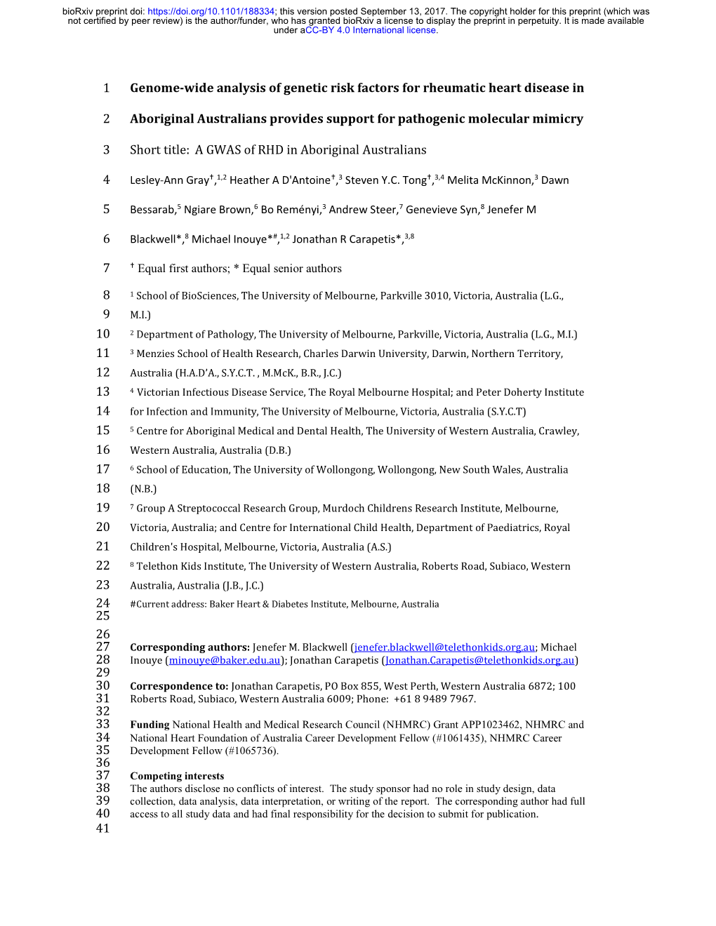 Genome-Wide Analysis of Genetic Risk Factors for Rheumatic Heart Disease In