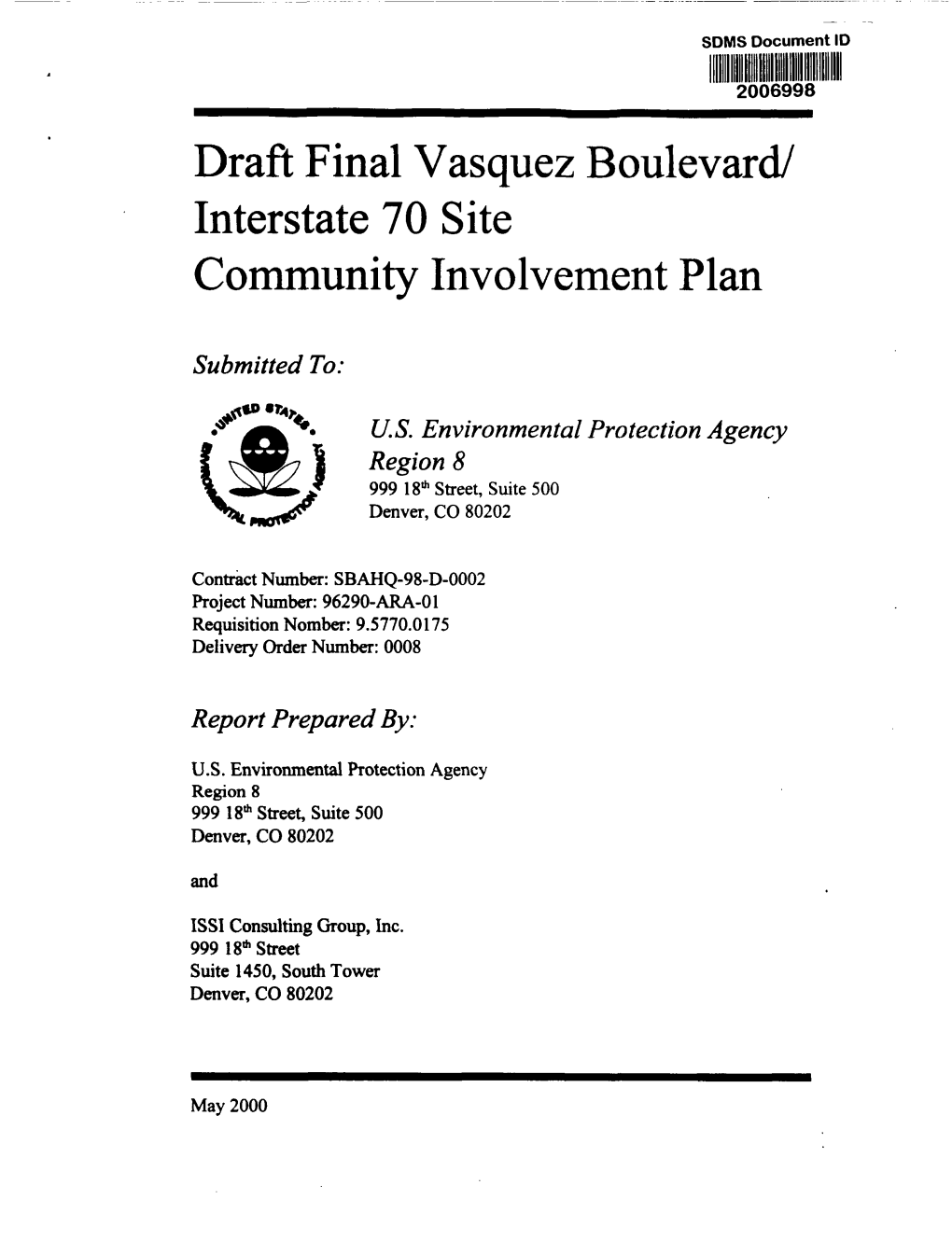 Draft Final Vasquez Boulevard/Interstate 70