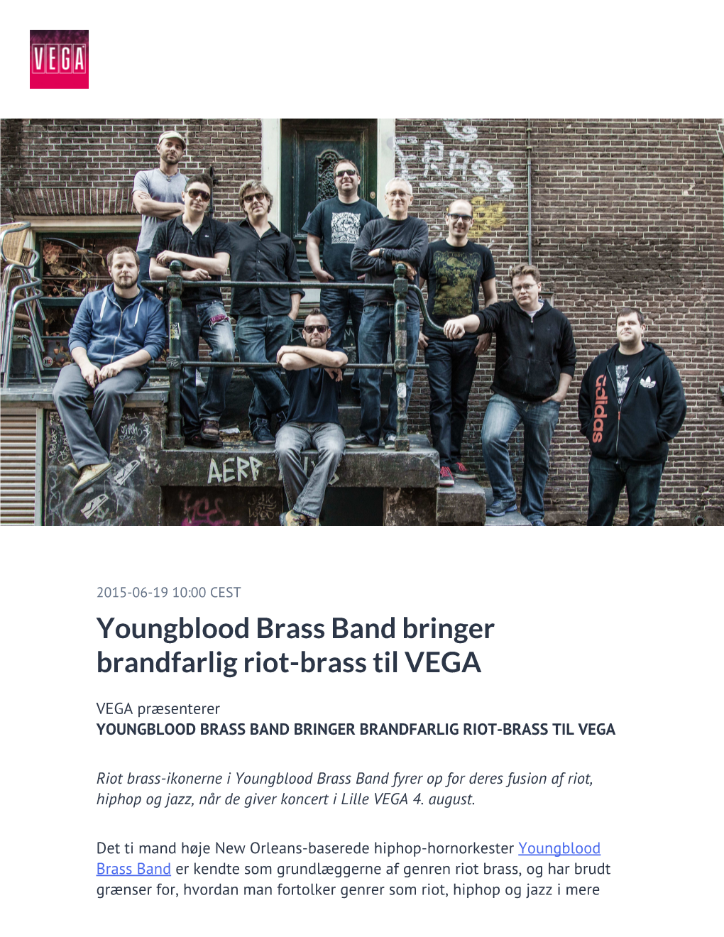 Youngblood Brass Band Bringer Brandfarlig Riot-Brass Til VEGA