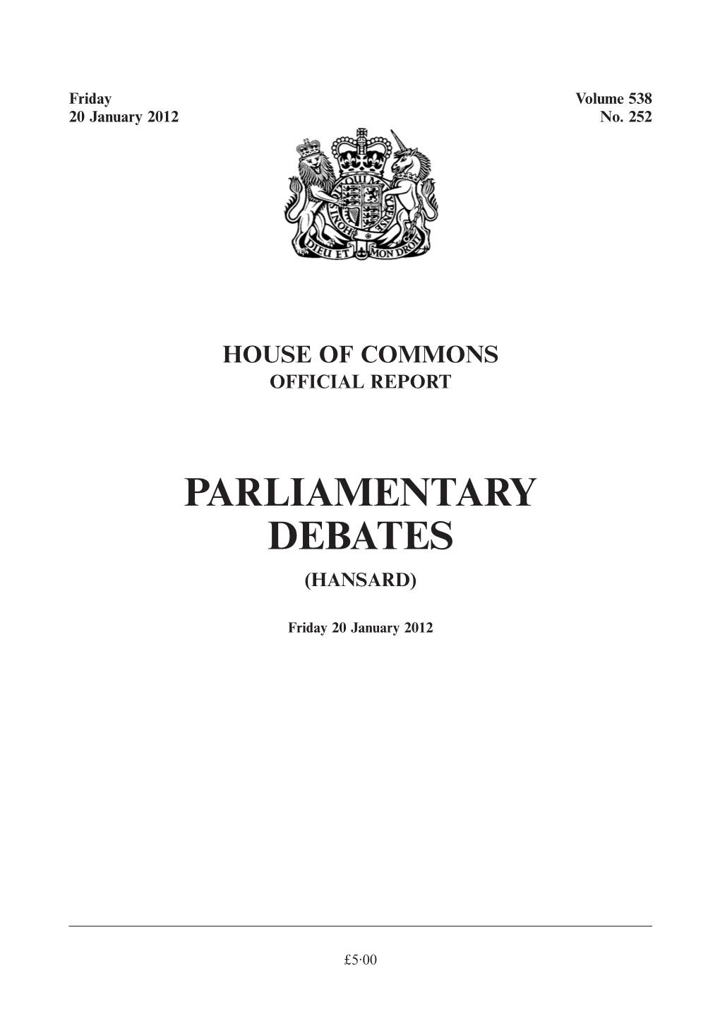 Parliamentary Debates (Hansard)