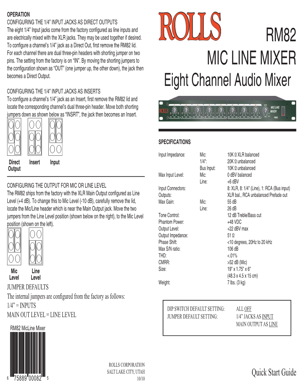 Rm82 Mic Line Mixer