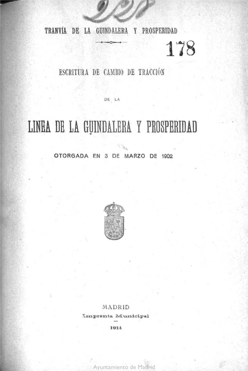 Escritura De Cambio De Tracción De La Línea De La Guindalera Y