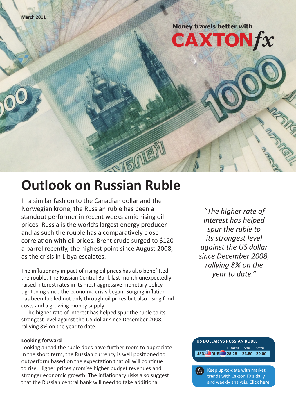Outlook on Russian Ruble