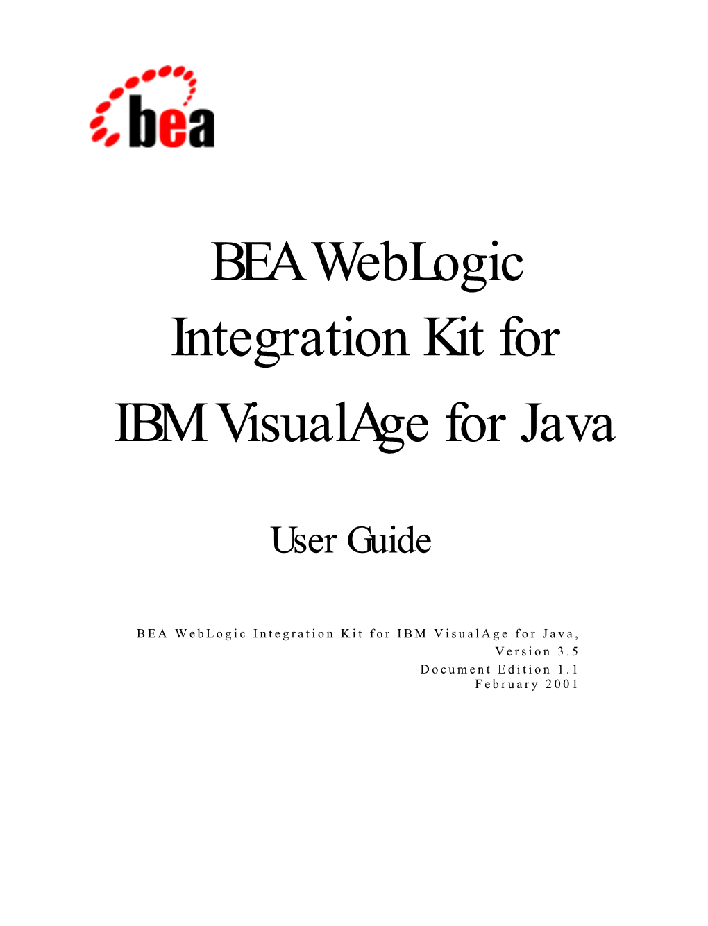 Integration Kit for BEA Weblogic IBM Visualage for Java