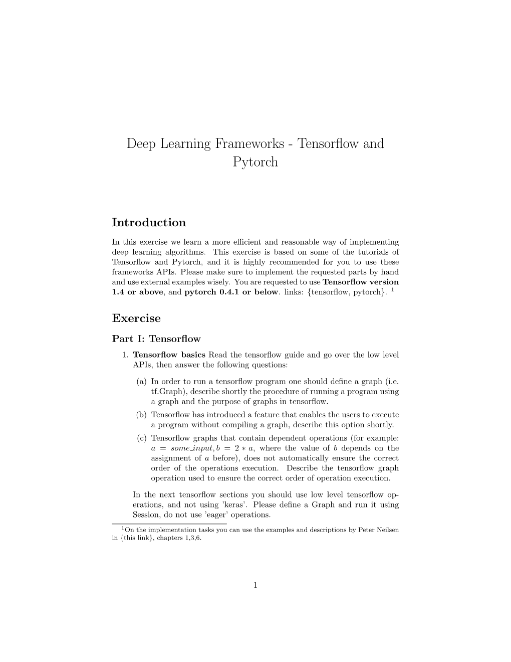 Tensorflow and Pytorch