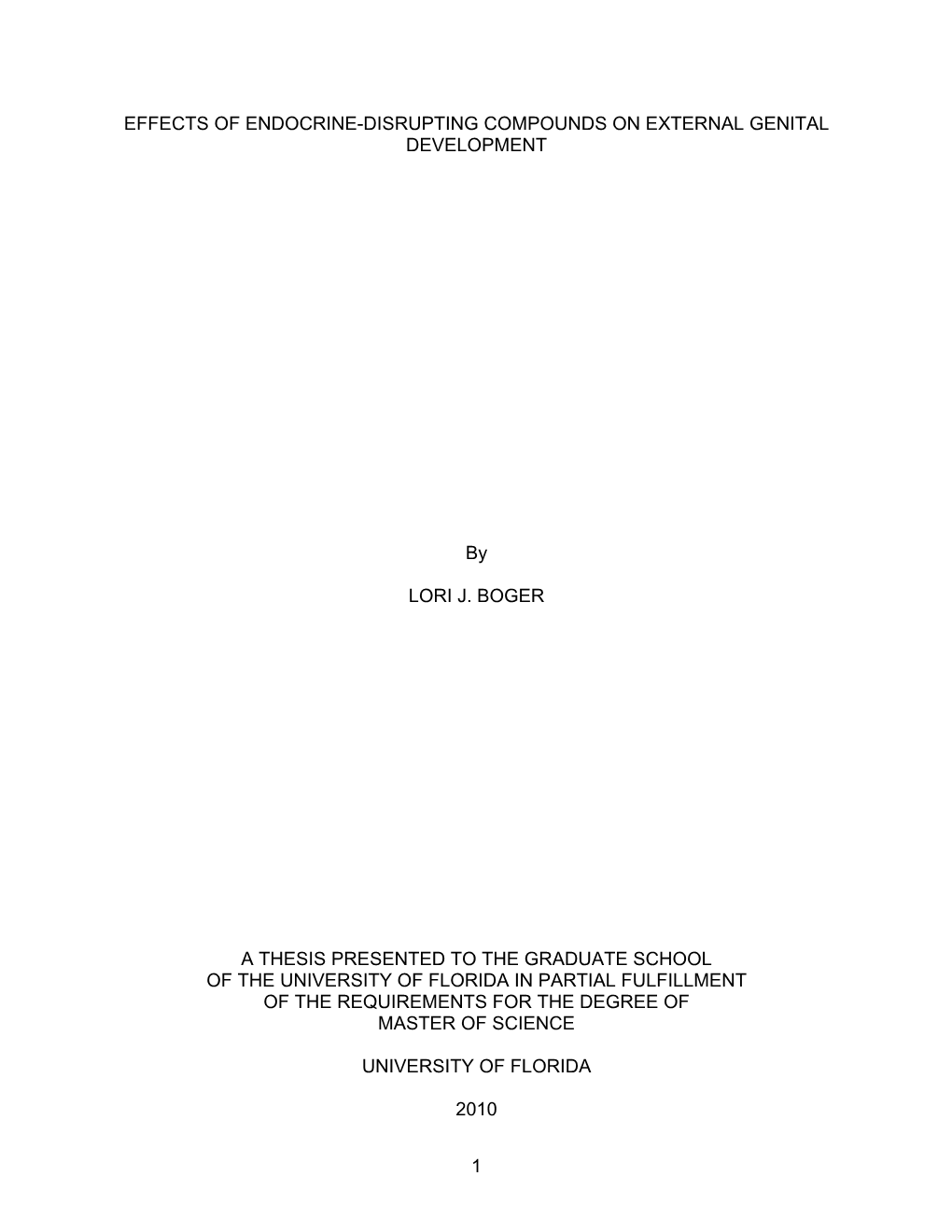 Effects of Endocrine-Disrupting Compounds on External Genital Development