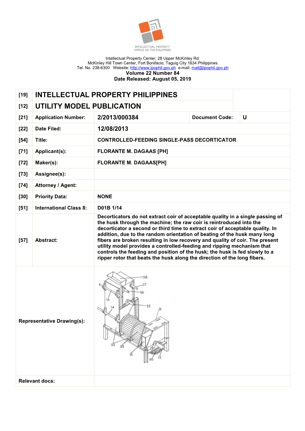 [19] Intellectual Property Philippines [12] Utility Model