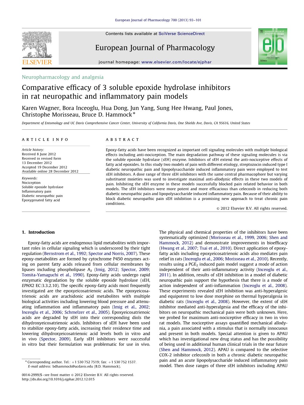 Comparative Efficacy of 3 Soluble Epoxide Hydrolase