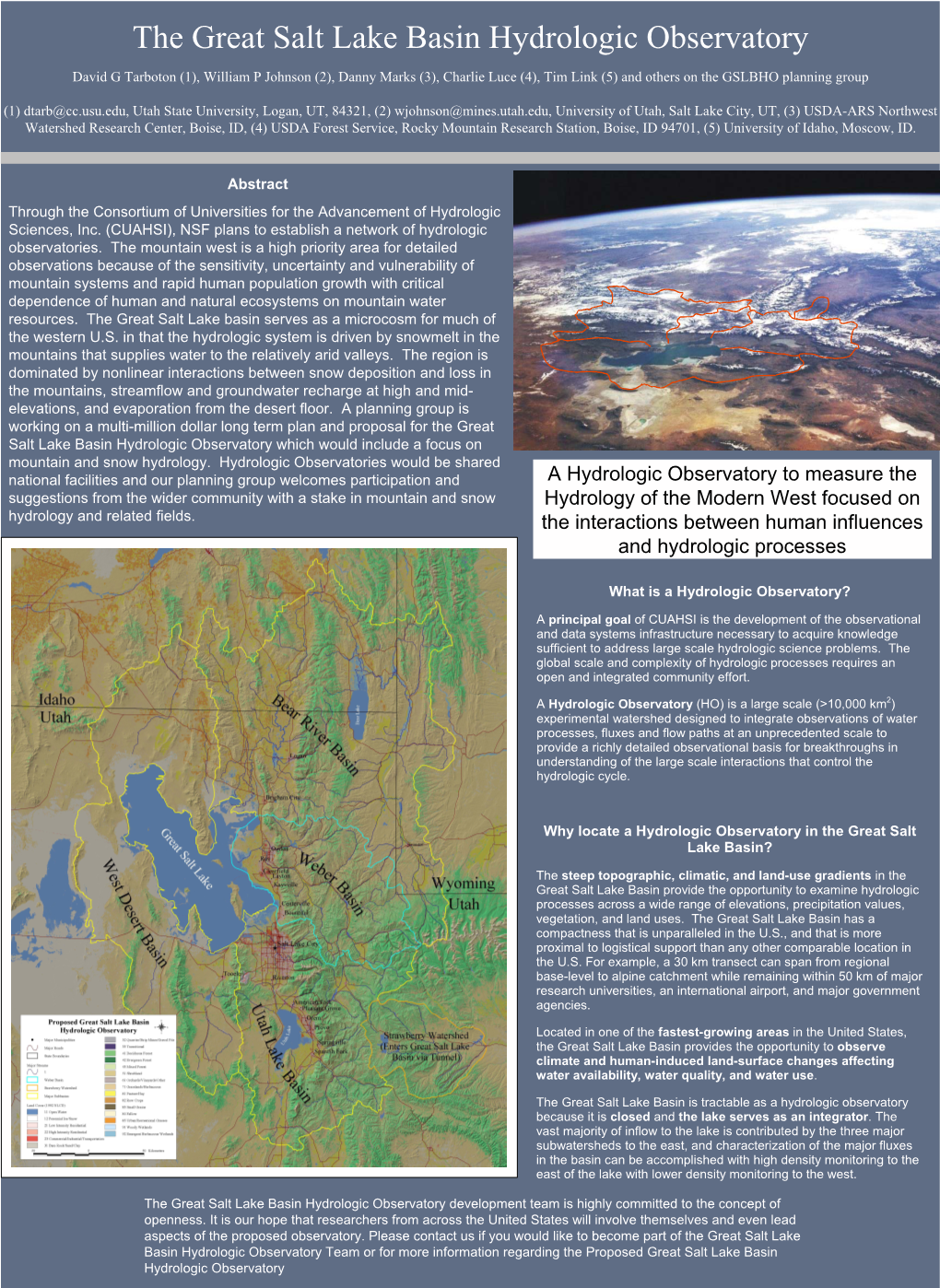 The Great Salt Lake Basin Hydrologic Observatory