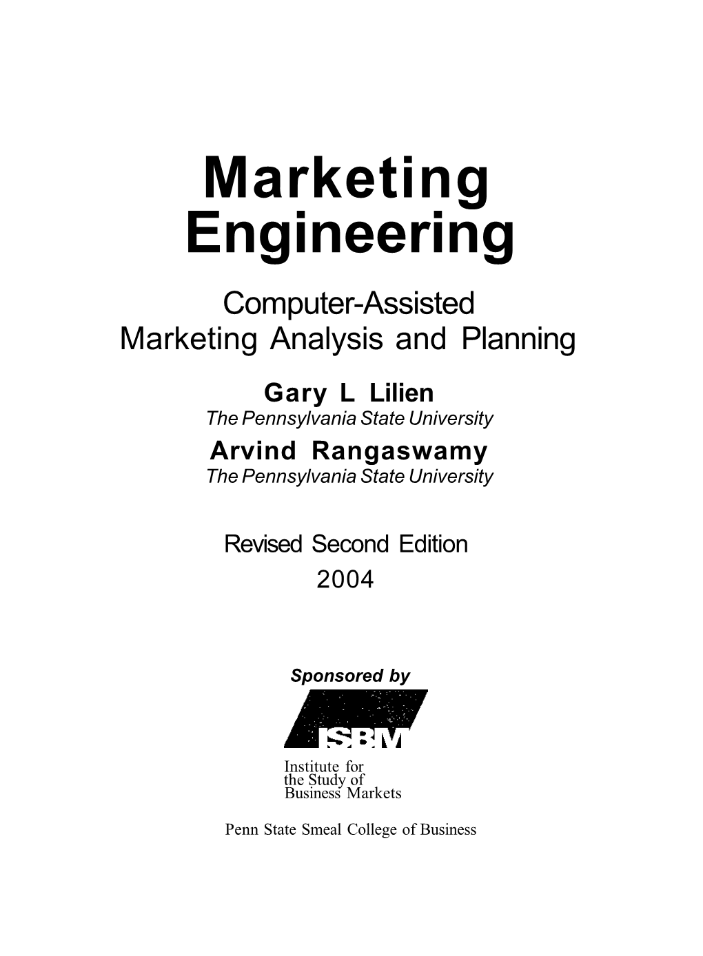 Marketing Engineering